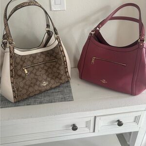 Coach Brown and Pink Shoulder Bag Duo